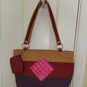Canvas purse with change purse